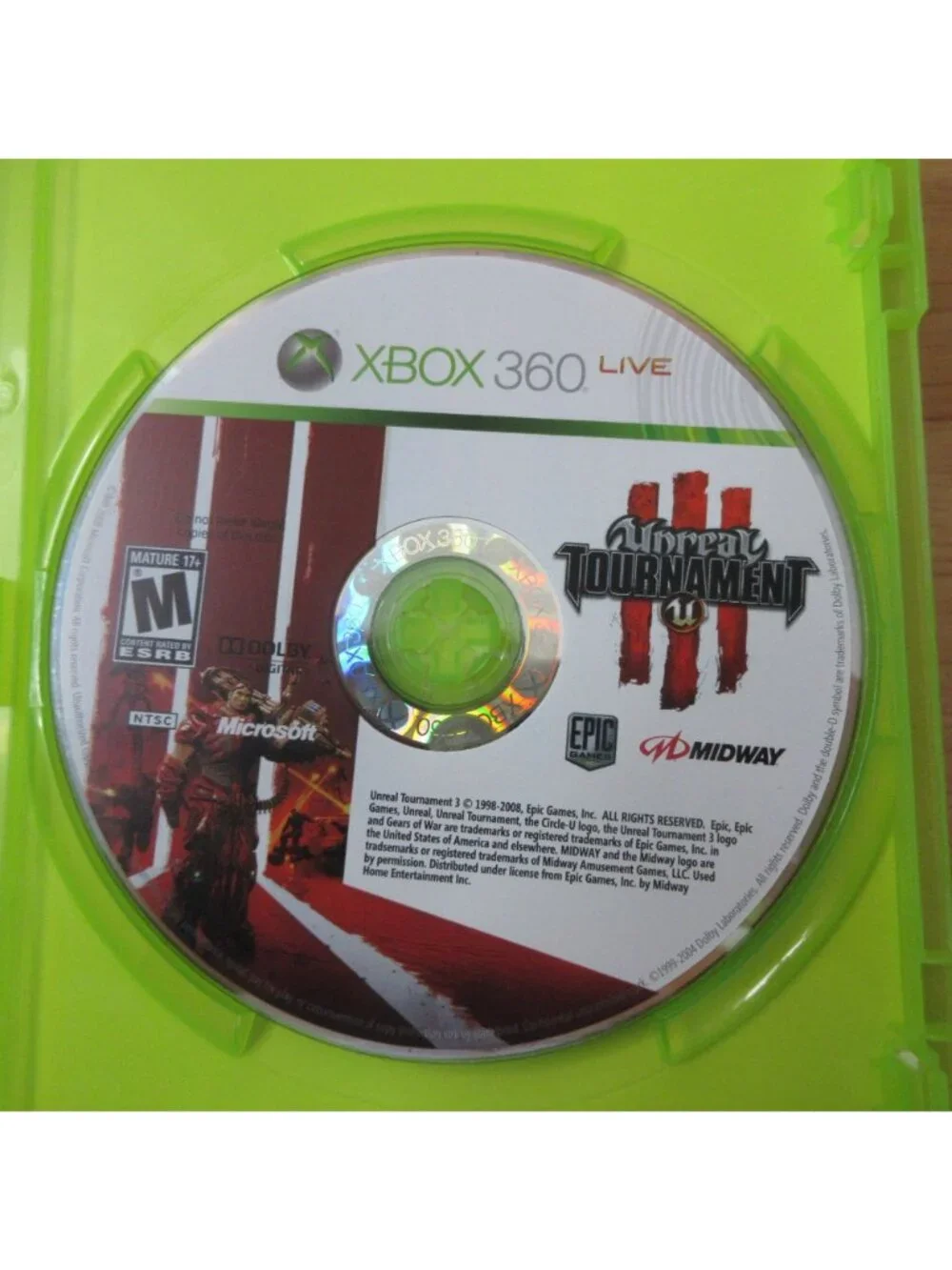 Unreal Tournament III (Microsoft Xbox 360, 2008) with Manual